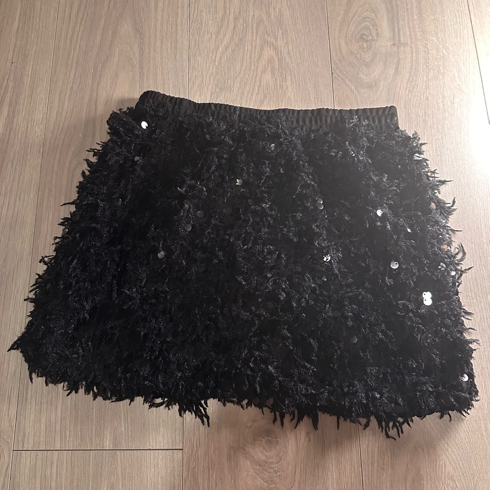 Elegant Black Sequin Skirt